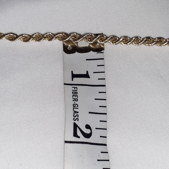 14k solid gold rope bracelet 8" (marked 14k) - Picture 6 of 8